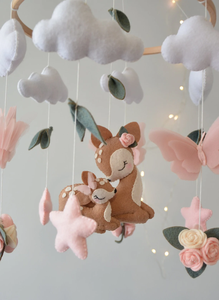 Juguete de peluche nórdico, productos de vivero de fieltro, ciervos, mariposas, nubes, Babymobile hecho a mano, móvil de Safari para bebés para niños y niñas - Product Image 2