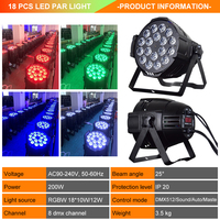 Redstar OEM 专业超薄 Par Led 灯 18*10W RGBW 25 光束角 DMX512 控制，适用于迪斯科派对 DJ 室内使用
