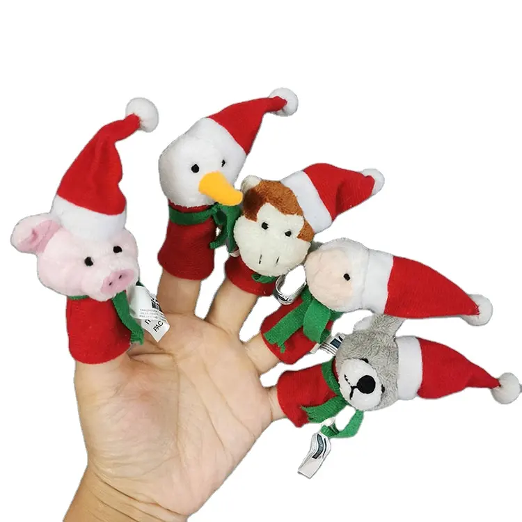 คริสมาสต์ชุดนิ้วหุ่นสัตว์รูปร่างนิ้วมือสนุกหุ่นของเล่นสำหรับเด็ก