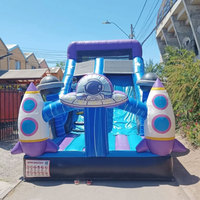 Toboggan gonflable en PVC sur le thème de l'espace, avec souffleur, pour enfants
