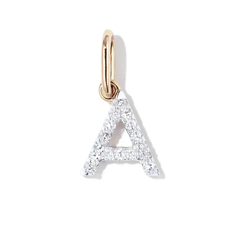 Высокое качество A-Z пользовательские горный хрусталь маленькие буквы Alphat циркон позолоченные ювелирные изделия письмо серебряная подвеска для ожерелья женщин