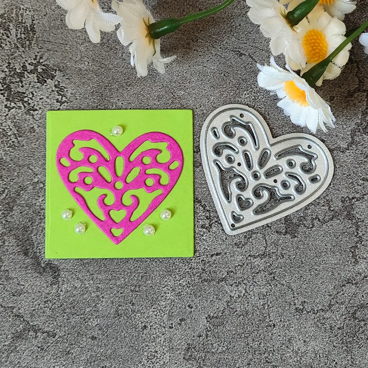 AAGU baru Die Cut pemotongan logam Die renda kertas hati buku tempel kertas kerajinan kartu Punch seni pisau pemotong Scrapbooking mata dadu