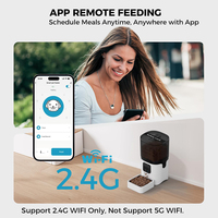 Comedero Inteligente Automático para Perros/Gatos con Control por Aplicación WiFi, Pantalla LCD, Recargable por USB, Capacidad de 6L, Extraíble y Fácil de Limpiar