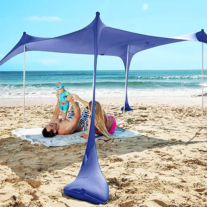 NPOT 팝업 비치 텐트 태양 대피소 UPF50 + 캠핑 여행, 낚시, 뒤뜰 놀이 또는 피크닉을 위한 모래 삽 야외 그늘이 있는