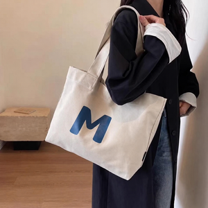 Fashionable Washable Cotton Shoulder Bag Long Handle Large Capacity Canvas Tote Bag With Custom Your Logo - Product Image 4