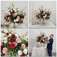 FB917 Neues Design Rot-Rosa Seidenblumen-Arrangement Hochzeitsdekoration 60cm Blumenball Tischdekoration Künstlicher Blumenball
