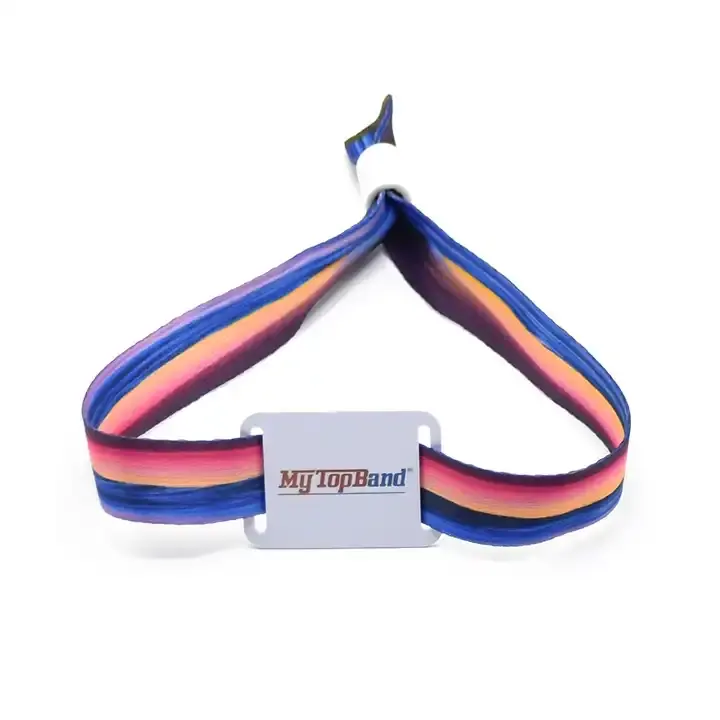 Full Color F08 1k Rfid Fabric Wristband Sporting Events Music Festivals Nfc Parties Ticket Bracelet For Cashless Event