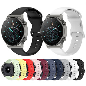 Cinturino universale in Silicone per <span class=keywords><strong>Huawei</strong></span> <span class=keywords><strong>Watch</strong></span> 3 <span class=keywords><strong>GT3</strong></span> GT2 <span class=keywords><strong>Pro</strong></span> sostituzione Correa bracciale 20mm 22mm farfalla fibbia Smart <span class=keywords><strong>Watch</strong></span> Band - Product Image 1