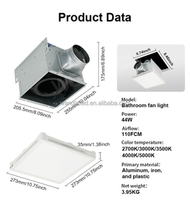 <span class=keywords><strong>Wontech</strong></span> nuevo 3 en 1 ventilador de ventilación de escape de 110 CFM montado en el techo incorporado con luz LED regulable con iluminación de borde - Product Image 6