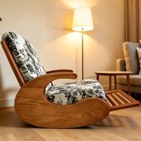 Fauteuil à bascule en bois de luxe nordique moderne, écologique et durable pour salon, bureau à domicile, hôtel, appartement, villa