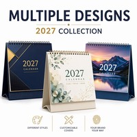 Kalender Dinding Cetak Personal 2027 Langsung dari Pabrik, Berbagai Gaya, Bingkai Foto & Jam Meja Model Tenda, Kertas Ramah Lingkungan