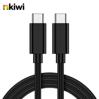 NKIWI Kabel USB 3.2 Tipe C ke Tipe C 60W PD 3A Pengisian Cepat Transfer Data 10Gbps Kabel PVC untuk Laptop Ponsel Tablet SSD