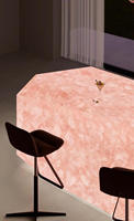 Plateau de table en marbre rose naturel, grande dalle de quartz rose, carreau de pierre semi-précieuse rétroéclairé