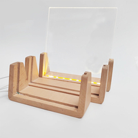 Calendrier de bureau cadre photo LED base de veilleuse cadre en bois base de lampe d'affichage cadre photo en bois en forme de U base LED de veilleuse 3D