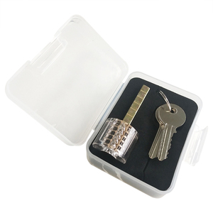 Clear Locksmith Tools Practice Lock Cylinder Transparent Plastic Box 75*30mm Acrylic 50pcs 90g