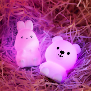 ไฟกลางคืนรูปหมี/กระต่ายซิลิโคน LED สำหรับเด็ก  ปรับแต่งได้ ใช้ในบ้าน/ข้างเตียง - Product Image 4