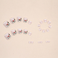 F055 Vente en gros 24 pièces/boîte Faux ongles courts en acrylique à demi-couverture, à presser, personnalisables
