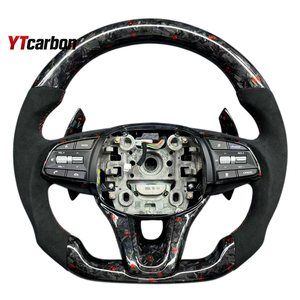 <span class=keywords><strong>Volante</strong></span> <span class=keywords><strong>Deportivo</strong></span> <span class=keywords><strong>de</strong></span> Fibra <span class=keywords><strong>de</strong></span> Carbono Real Personalizado Estilo Racing YTcarbon para Genesis G70 G80, Accesorios Interiores para Auto - Product Image 3