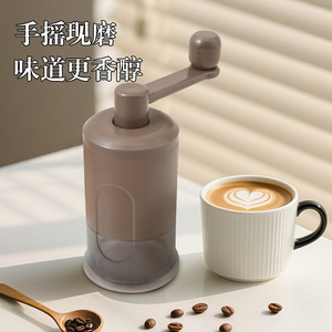 Molinillo de café manual negro portátil con manivela para uso doméstico con contenedor transparente y ajuste de grosor de molienda. - Product Image 5