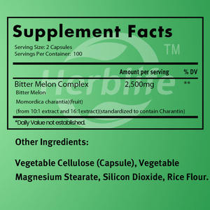 Vente chaude OEM - Personnalisable - Capsules de melon amer 2500 mg |   200 unités |   Extrait non OGM et sans gluten |   Complément complexe - Product Image 2