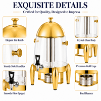 Distributeur de boissons en gros, distributeur de boissons commercial en acier inoxydable doré avec tube à glace pour hôtel, buffet, restauration CE