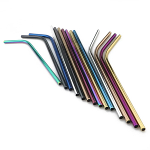 Wholesale <b>Reusable</b> Metal Drinking <b>Straws</b> 304 Stainless Steel Sturdy Straight <b>Straw</b> with Cleaning Brush Bar Party Accessory - Product Image 2