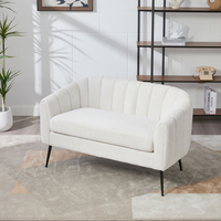 Fauteuil de lecture M Premium en chenille, moderne et confortable, avec structure en bois massif et pieds en métal – Fabrication usine