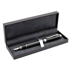 Smooth Black Pen <b>Box</b> With Velvet Interior For Fountain Pens <b>Storage</b> And Gift Packaging - Product Image 1
