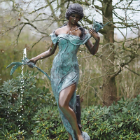 Statue de bronze élégante de déesse dansante, fontaine paysagère moderne pour décoration de jardin extérieur
