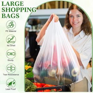 ถุงใส่เสื้อยืดแบบเป็นมิตรต่อสิ่งแวดล้อม ถุงช้อปปิ้ง PE ย่อยสลายได้ มีหูหิ้ว หนา ทนทาน ปรับแต่งได้ สำหรับธุรกิจ ร้านค้าปลีก ร้านขายของชำ ซูเปอร์มาร์เก็ต - Product Image 3