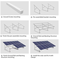 Kit de montage au sol pour panneaux solaires personnalisables, support de module photovoltaïque encadré, structure de montage en aluminium installée au sol