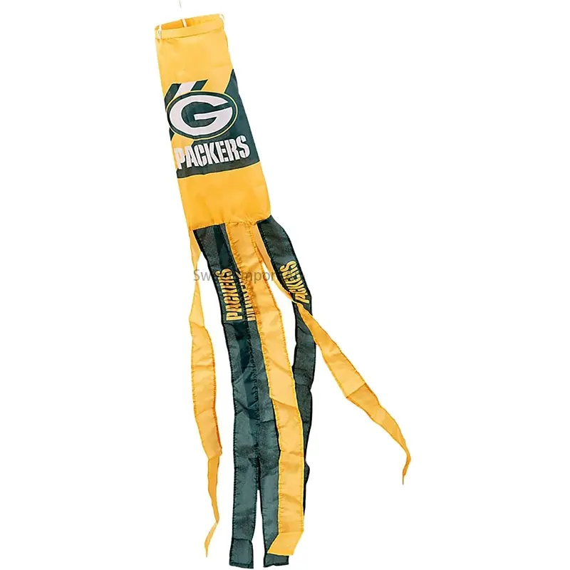 Bolsa de vento com bandeira de Green Bay Packers de 40 polegadas decorada ao ar livre personalizada de qualidade nova