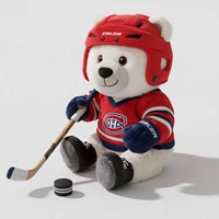 Peluche personnalisée ours polaire hockeyeur, jouet en peluche doux pour enfants, fans et cadeau souvenir d'équipe