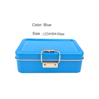Boîte en fer blanc à couvercle rabattable à bouton unique, mini-boîte portable avec boucle pour cartes, outils de pêche, conteneur de rangement pratique, recyclé