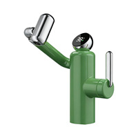 Robinet de lavabo intelligent pour salle de bain, avec affichage multicolore et fonction eau chaude/froide