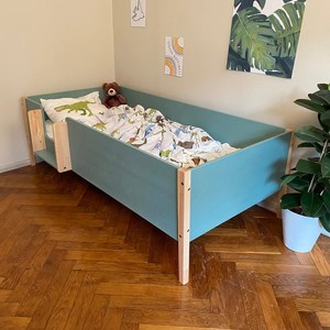 Cama para niños pequeños Montessori con listones, cama de plataforma de madera y cama de suelo, diseño elegante para niños más pequeños - Product Image 4