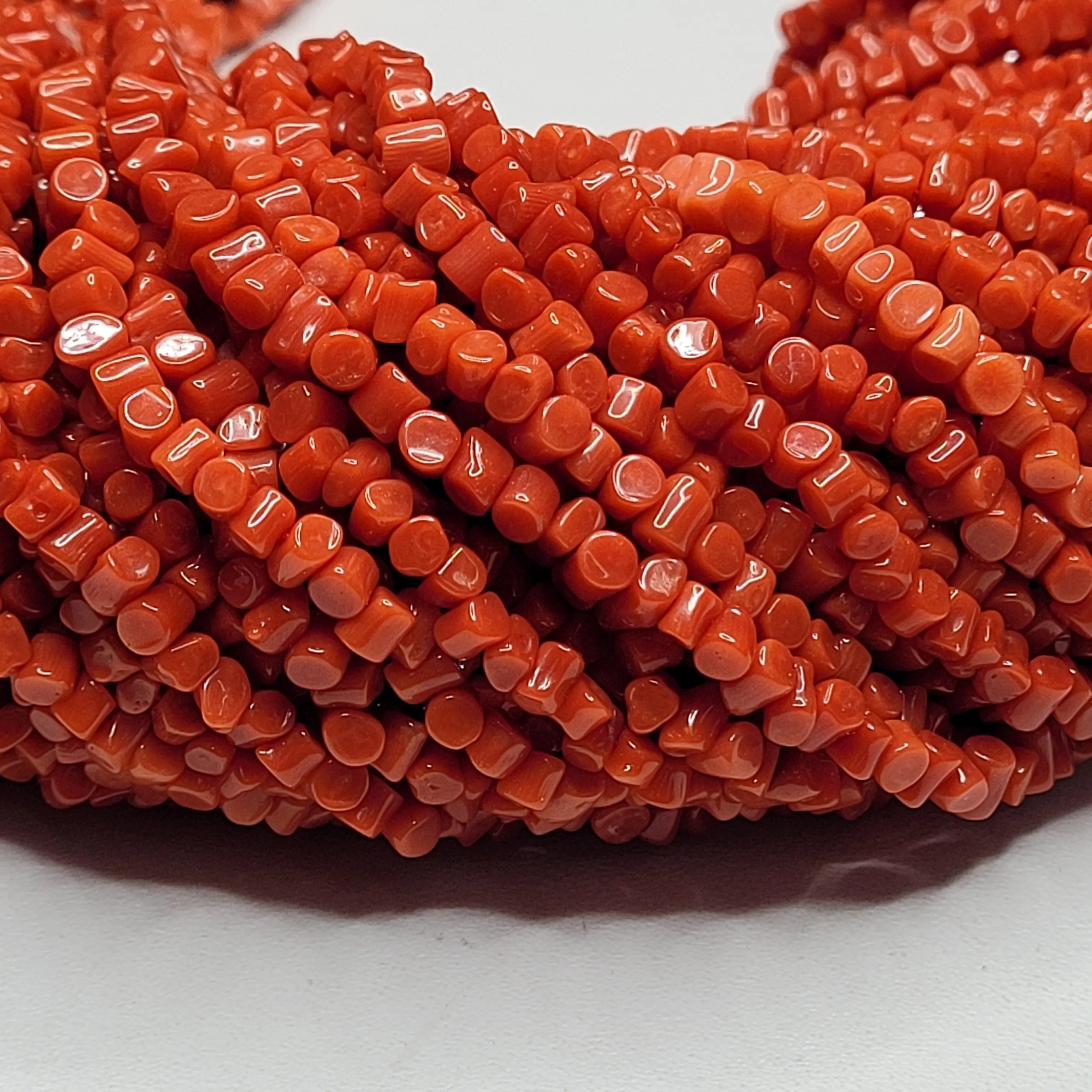 Kırmızı mercan squerish boncuk 4-5.0 MM teller takı yapımı kolye yuvarlak şekil bir sınıf 18 inç-45 CM