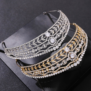 Luxury Accessoires De <strong>Beaute</strong> Pour Femmes 15.5cm Rhinestones Retro Tiaras Necklace Jewelry Delicate Bridal Crystal Headpiece - Product Image 2