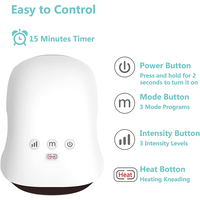 Masseur de main portable chauffant avec compresse chaude, ondes d'air, airbag, fonction musicale, 4 têtes réglables, 3 modes