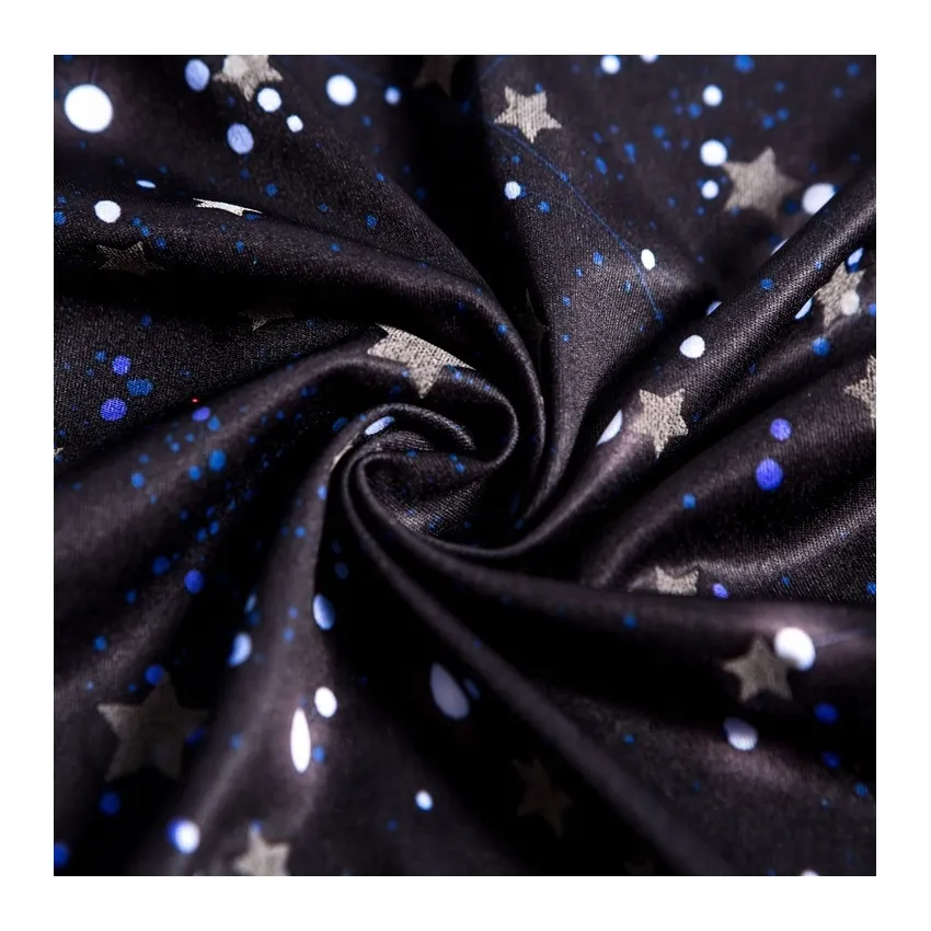 MINGMAO blackout curtain fabric custom digital printed starry sky curtain material rolls fabric