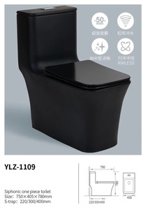 Céramique Amérique Noir Mat Une Pièce Toilette <span class=keywords><strong>WC</strong></span> Sans Monture Siphon <span class=keywords><strong>Jet</strong></span> 300mm Rinçage Double Chasse <span class=keywords><strong>D</strong></span>'<span class=keywords><strong>eau</strong></span> Placard - Product Image 3