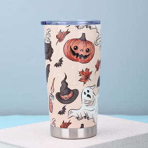 Vaso Halloween Con Tapa Y Pajita. Vaso fantasma de 20 oz Regalos únicos de Halloween Vasos curvos de 20 oz - Product Image 5