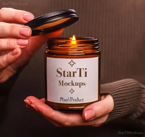 Velas Aromáticas Navideñas en Frascos de Vidrio Ámbar OEM para el Hogar, Regalos Cálidos para Mujeres/Hombres - Product Image 2