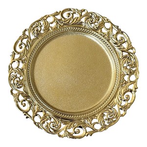 <span class=keywords><strong>Assiette</strong></span> de présentation de luxe de 13 pouces, couleur personnalisée, pour la décoration de table principale de mariage et d'hôtel, fêtes de Noël et style rétro européen - Product Image 3