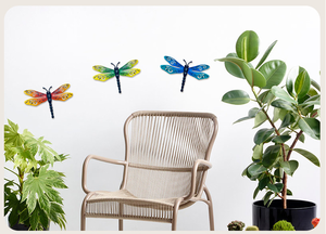 Décoration <span class=keywords><strong>murale</strong></span> en métal en forme de libellule, art de clôture de <span class=keywords><strong>jardin</strong></span> d'extérieur, décorations suspendues pour salon, chambre à coucher - Product Image 6