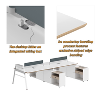Postes de travail de bureau ergonomiques et modernes, modulaires, bureaux pour 4 à 6 personnes, postes de travail ouverts pour employés, mobilier de bureau