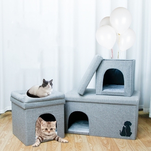 Maßge schneiderte Luxus faltbare Haustier Katze Höhle Betten Haus - Product Image 3