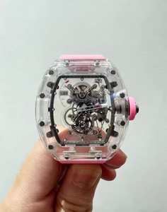 High-quality Full Transparent Crystal <b>Skeleton</b> <b>Automatic</b> <b>Watch</b> With White Rubber Strap - Product Image 5