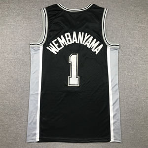 Tenues de basketball américaines brodées les plus populaires # 1 <span class=keywords><strong>Maillot</strong></span> de basket-ball Victor Wembanyama des <span class=keywords><strong>San</strong></span> <span class=keywords><strong>Antonio</strong></span> <span class=keywords><strong>Spurs</strong></span> pour homme - Product Image 1
