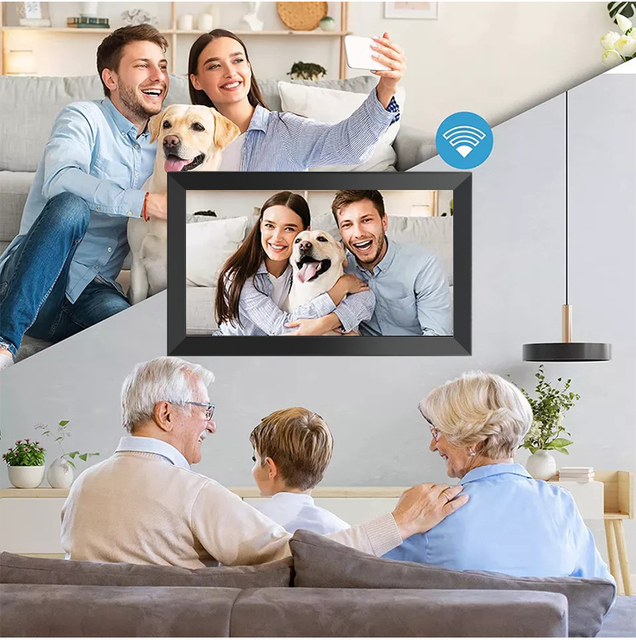 Gift Digital Video Photo Frame Display Smart Android 15.6 Inch IPS Touch Screen Acrylic Frame Wi-Fi MP3 1080p AVI/MP4 32GB